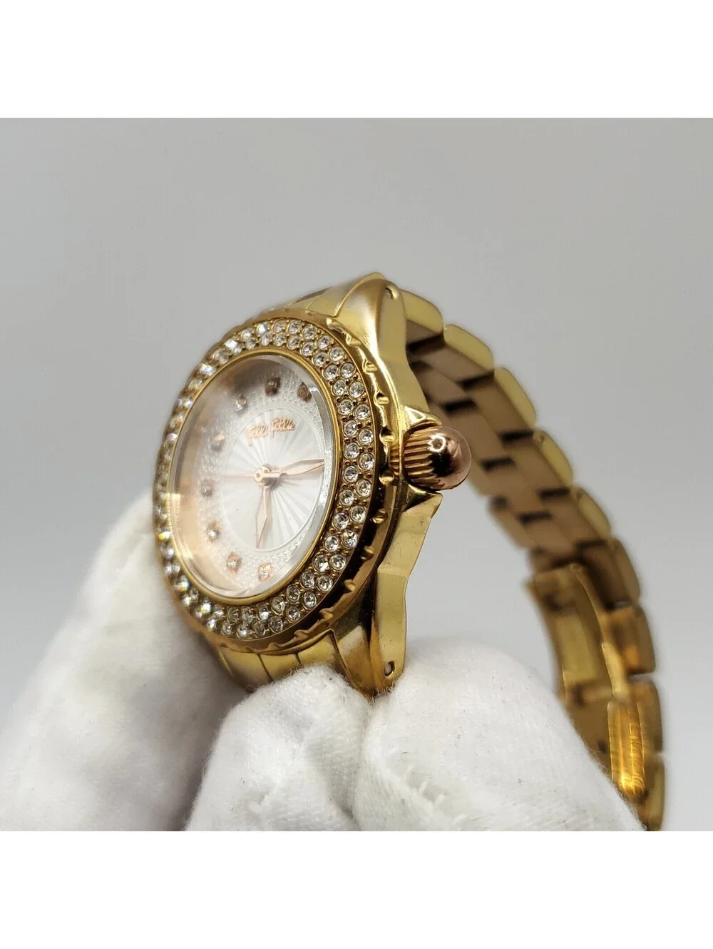 Folli Follie Quartz 29mm Date Dial Rose Gold Tone Womens Watch New Battery